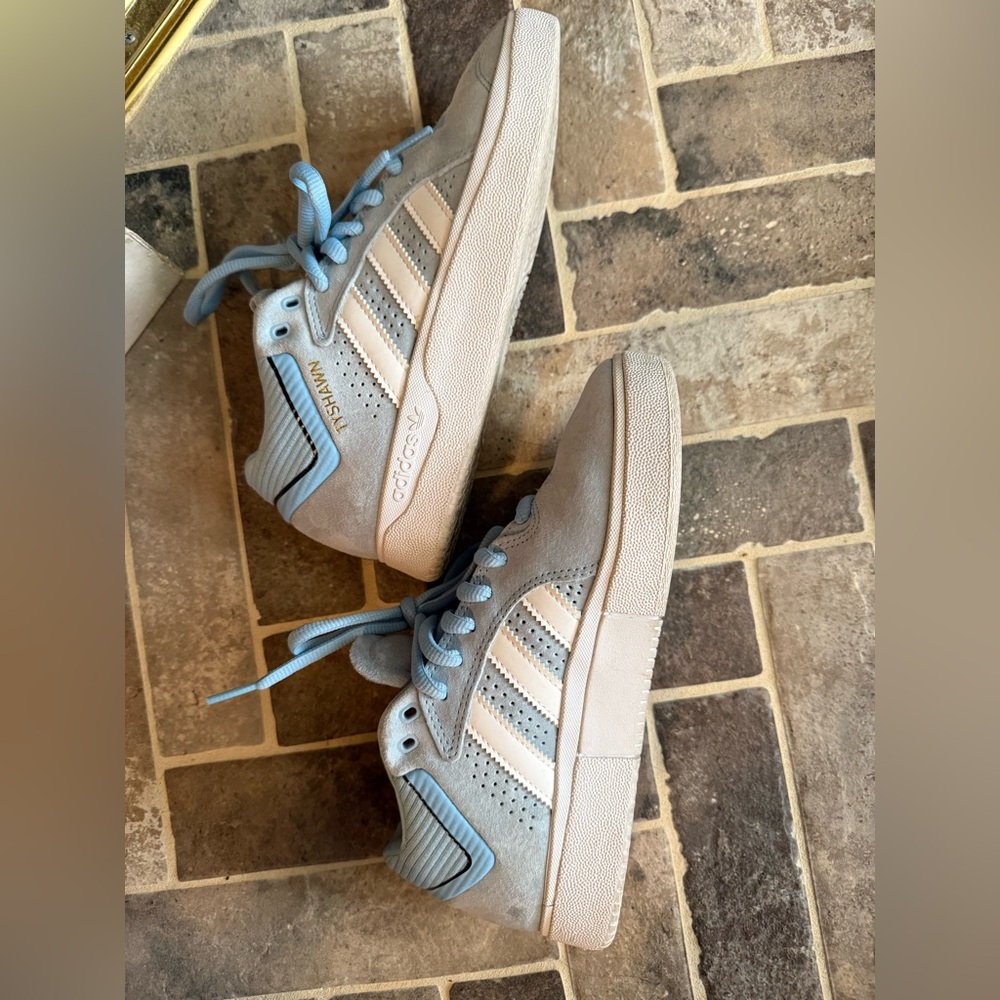 Adidas Light Blue and Cream Sneakers Tyshawn Jones